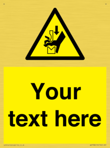 Custom warning hand crushing between press brake tool